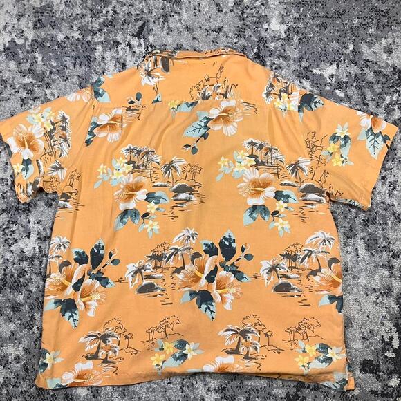 Vintage 90s Caribbean Hawaiian Shirt Floral Print Modal XL - Picture 5 of 6